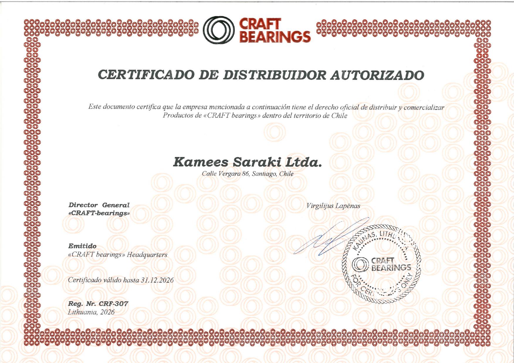 Certificado CRAFT